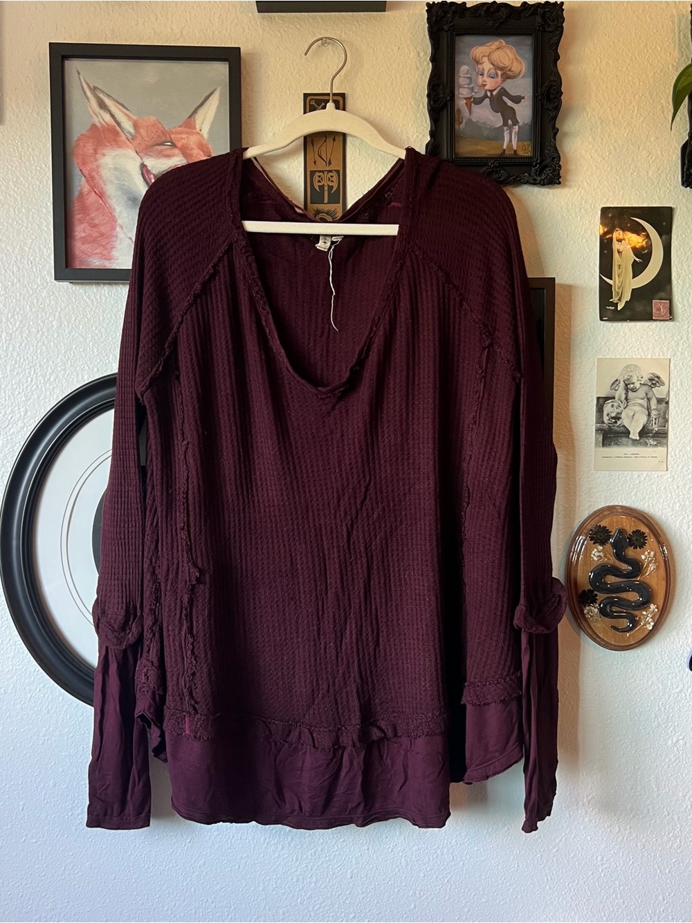 vintage we the free laguna waffle knit tunic